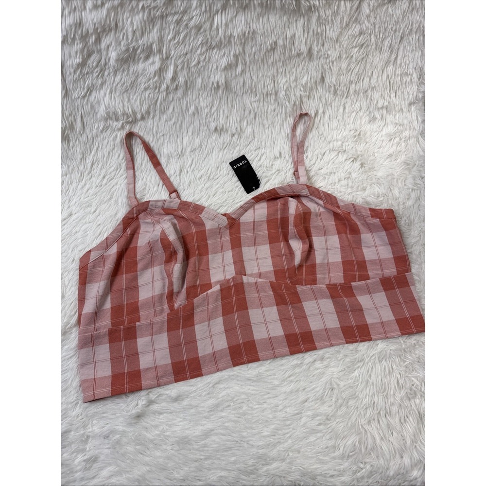 Torrid Plus Size 4X Orange Seersucker Gingham Bralette NWT Sweetheart